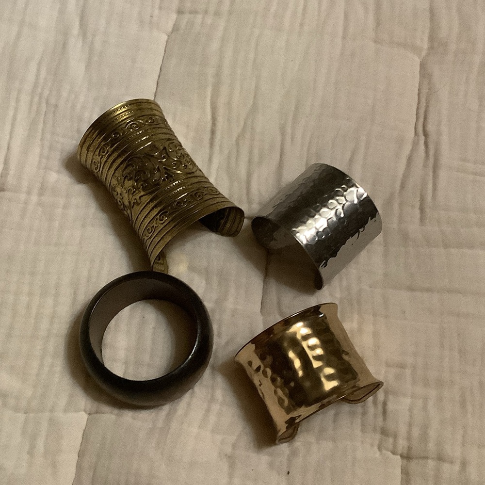Set of Four Mixed Metal Cuff Bracelets